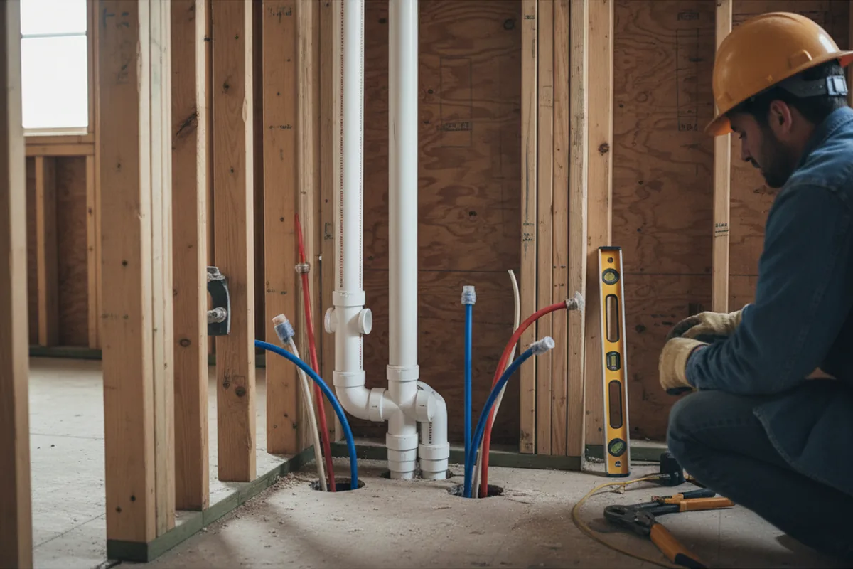 Drain and supply rough-in during Garbage Disposal Repair in Cromwell